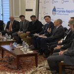 Luis Genovese (INVAP), Eduardo Lema (Servicio Satelital), Adrián Unger (VENG), Cristian Senyk (Ascentio), David Logsdon (CompTIA), Gerald Geernaert (DoE), Dan Ceperley (LeoLabs), Hugo Nahuys (ARSAT) y Dylan Powell (Lockheed Martin)